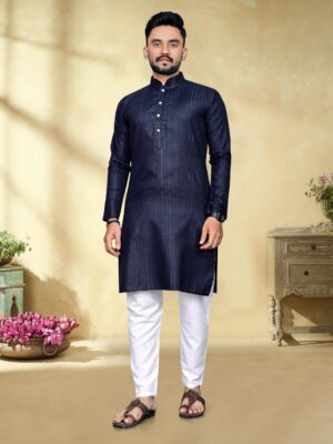 Dark blue kurta payjama