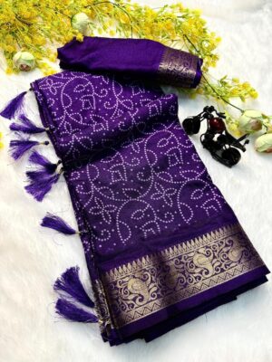 Pure Dola silk with crush all over saree jecquard border blue Pure Dola silk with crush all over saree* *jecquard *border