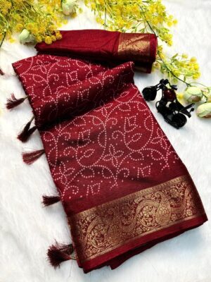 Pure Dola silk with crush all over saree jecquard border red Pure Dola silk with crush all over saree* *jecquard *border