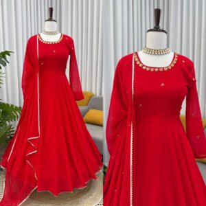 Red gown cheap gown Designer Gown Set