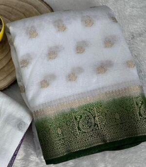 Soft tissue silk chit pallu saree with 2d pending figure zari weaving buybazar99.com Soft tissue silk chit pallu saree with 2d pending figure zari weaving