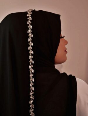 black hijab malysian buybazar99.com Instant Hijab with Crystal
