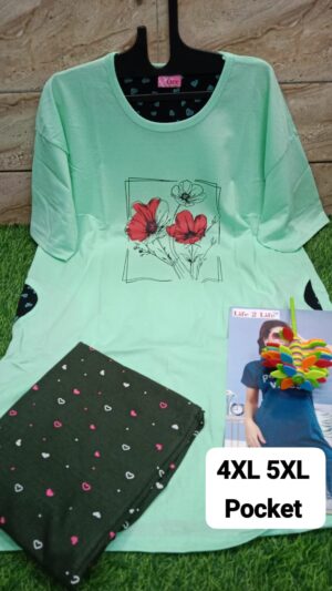 green night suit buybazar99.com Light Green upper and Dark green lower Night dress