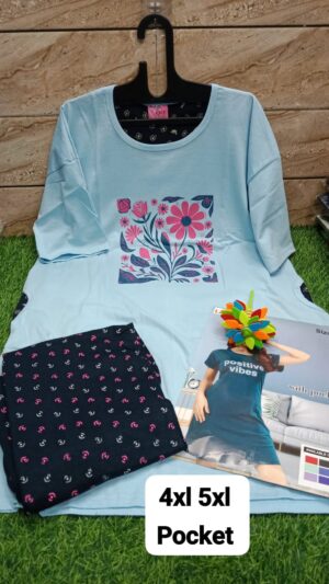 night dress Sky blue black Night dress