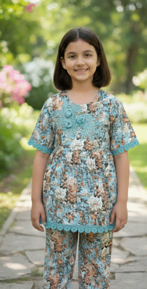 sky blue jeans and top Kids wear Top and jeans