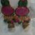 "Antique gold finish wali Pink stones jhumka earrings"