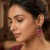 "Antique gold finish wali Pink stones jhumka earrings"
