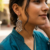 "oxidised silver-plated peacock earrings"