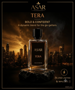 "Perfume Name: ASAR – Tera Meaning: Yours / Personal Connection Fragrance Notes: Floral / Sweet Collection: Urban Youth E-Commerce Product Listing (In English)Product TitleASAR Fragrances – Tera | Long-Lasting Floral & Sweet Perfume (Urban Youth Collection) Short Description (Bullet Points)Meaning & Vibe: Named Tera ("Yours"), symbolizing a deep, personal connection and individual charm. Fragrance Profile: A delightful blend featuring Floral & Sweet main notes. Urban Youth Collection: Designed for the dynamic, modern youth who want a signature scent for every occasion. Bold & Confident: Delivers a fresh, lingering aroma that builds instant confidence. Skin Friendly: Premium quality formulation safe for direct skin application. Full DescriptionDiscover your signature identity with ASAR – Tera, an exquisite fragrance from our Urban Youth Collection. Translating to "Yours," Tera is designed to reflect personal connection, emotional warmth, and magnetic appeal. Crafted with a harmonious blend of Floral and Sweet notes, this perfume opens with inviting floral undertones and settles into a smooth, long-lasting sweet warmth. Whether you're heading to work, hanging out with friends, or stepping out for a special evening, Tera ensures you leave a memorable impression wherever you go. SpecificationsBrand: ASAR Fragrances Variant: Tera Collection: Urban Youth Fragrance Family: Floral Sweet Key Concept: Personal Connection Suitable For: Daily wear, formal events & special occasions "