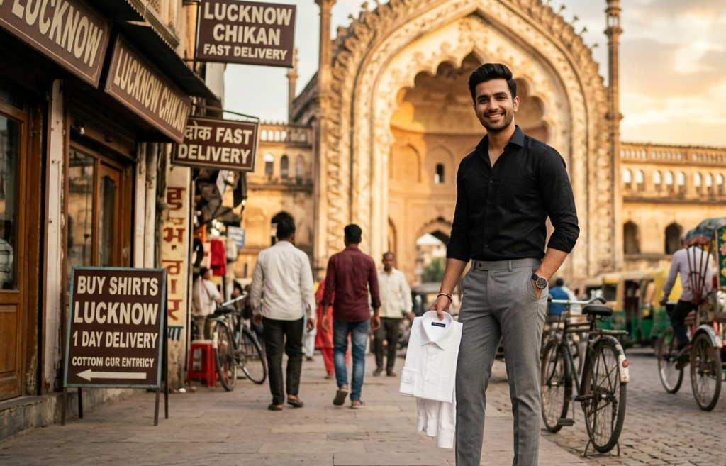 "Black shirt white lining check wholesale retail lucknow"